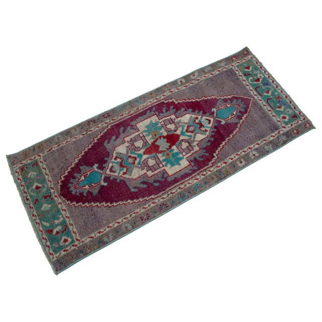1970s 1970s Vintage Hand Knotted Small Rug For Sale - Image 5 of 14