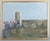 Swedish artist Modernist landscape. Oil on canvas. A modernist landscape painting with geometric-abstract forms and a...