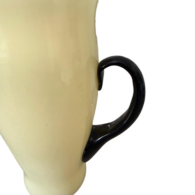 Rare Attributed to Carder Steuben Ivory & Mirror Black Iced Tea Set, c.1930s – Pitcher & 7 Tumblers For Sale - Image 12 of 13