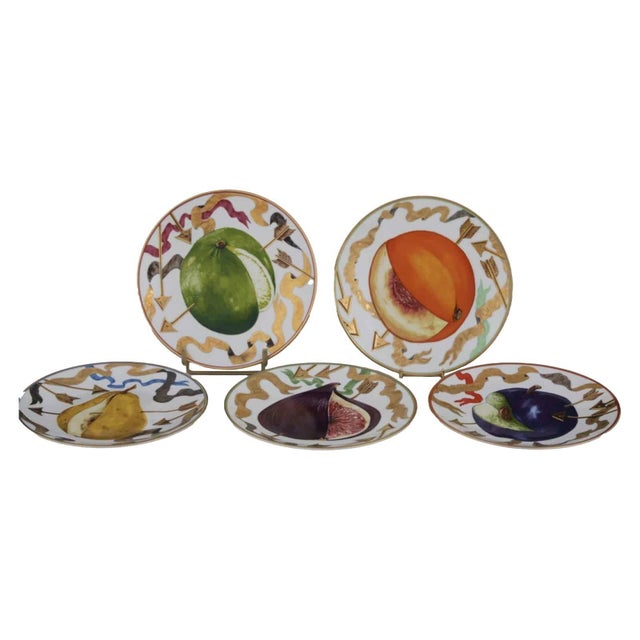 Dessert Plates the Lost Arrows of William Tell by Hilton Mc Connico for Daum, 1987, Set of 6 For Sale - Image 4 of 8