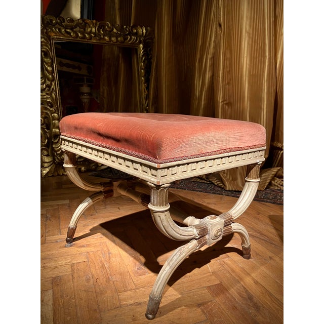Antique Italian Louis XVI Style Lacquered and Parcel Gilt Stools, 1890s, Set of 2 For Sale - Image 18 of 18