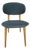 Vintage Mid-Century Modern Dining Chair With Black Upholstery & Tapered Wood Legs For Sale