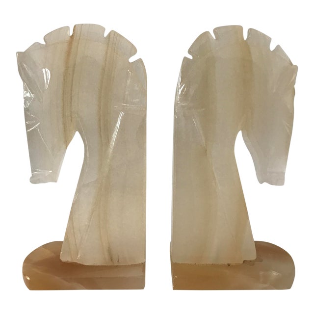 White Onyx Horse Head Bookends A Pair Chairish