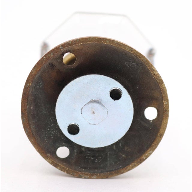 Mid 20th Century Antique Octagon Clear Glass Brass Dummy Door Knob For Sale - Image 5 of 5