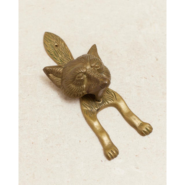 1960s Wolf or Fox Solid Brass Door Knocker For Sale - Image 15 of 15
