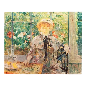 1950s After Berthe Morisot "Young Girl in a Greenhouse", First Edition Swiss Full-Color Print