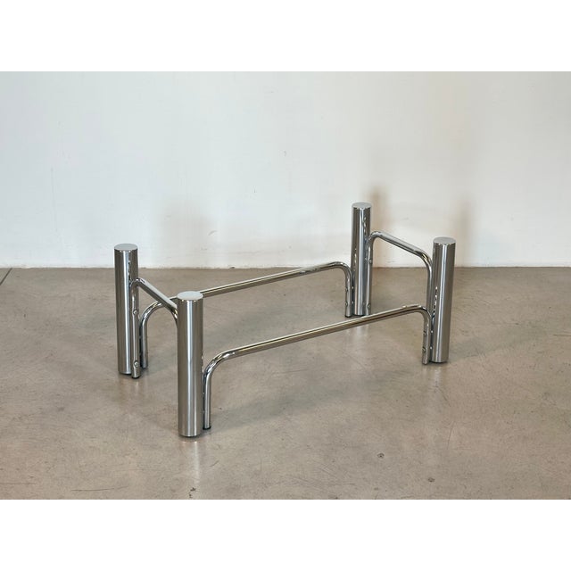 Steel and Smoked Glass Coffee Table, 1970s For Sale - Image 4 of 9