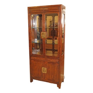 1980s Henredon Asian Style Folio 16 Display Case Curio China Cabinet For Sale