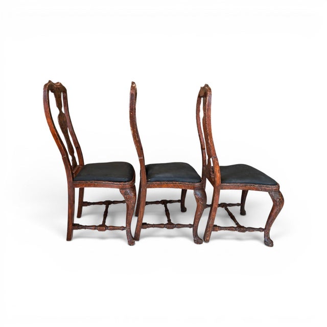 18th Century Rococo Set of 6 Painted Dining Chairs From Lucca For Sale In New Orleans - Image 6 of 10