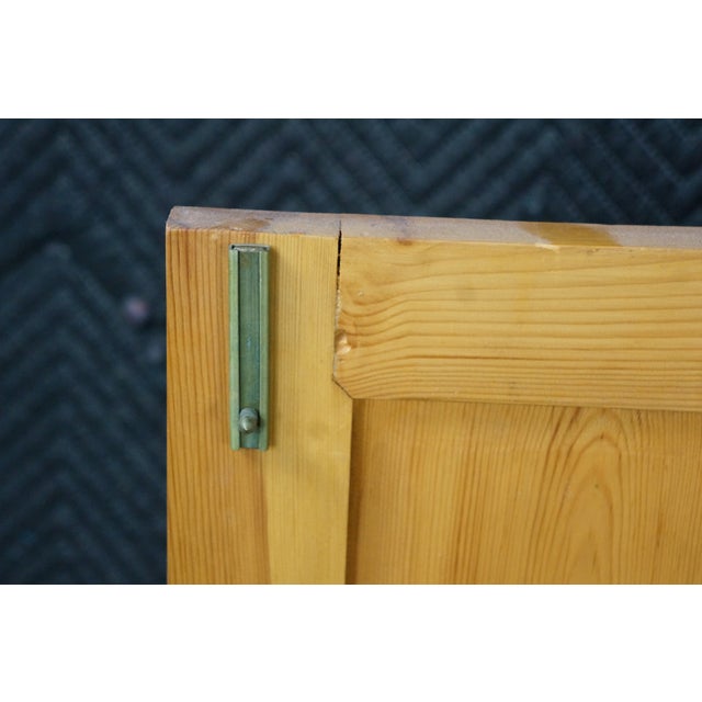 Brown Late 20th Century Rare English Knotty Pine Shallow Glazed Glass China Display Cabinet Cupboard 95" For Sale - Image 8 of 18