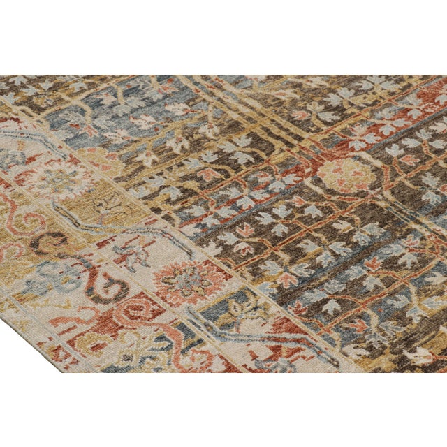 Rug & Kilim’s Modern Block Print Rug with Colorful Geometric Floral Patterns - 12x15 For Sale In New York - Image 6 of 7