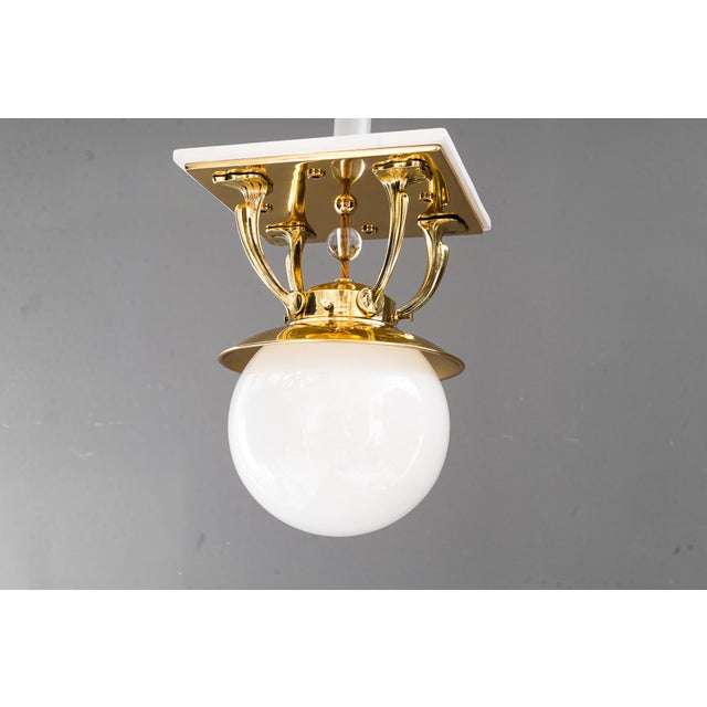 Art Deco Ceiling Lamp with Opal Glass Shade, Vienna, 1920s For Sale - Image 13 of 13