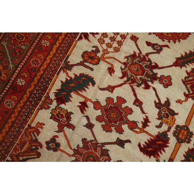 Antique Zabihi Collection Ivory Field Turkish Oushak Carpet - 8'11" x 13' For Sale - Image 10 of 12