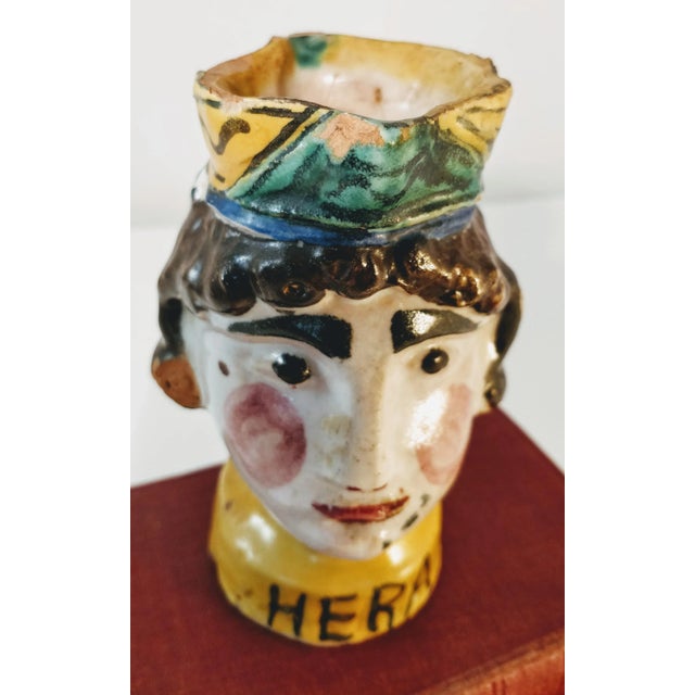 Italian Majolica Zeus Hera Double Sided Vase For Sale - Image 9 of 13