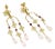 Multi Color Gems Briolette 18k Yellow Gold Chandelier Dangle Earrings, 2 Pieces For Sale
