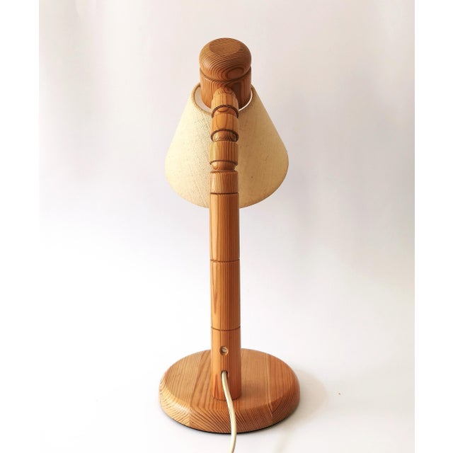 Wood Swedish Pine Table Lamp from GB Solbackens Svarveri, 1970s For Sale - Image 7 of 15