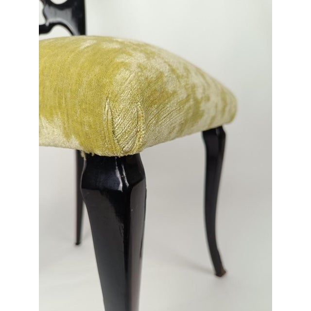 Paolo Buffa Mid-Century Italian Chinese Chippendale Style Lacquered Chairs, 1950s, Set of 6 For Sale - Image 4 of 18