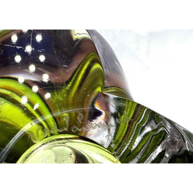 Table Lamp in Green Crystal from Val Saint Lambert For Sale - Image 4 of 7