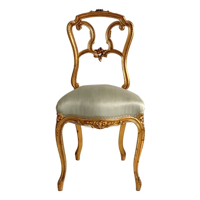 Napoleon III Carved and Gilded Wooden Chair For Sale