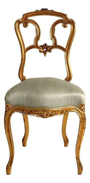 Napoleon III Carved and Gilded Wooden Chair