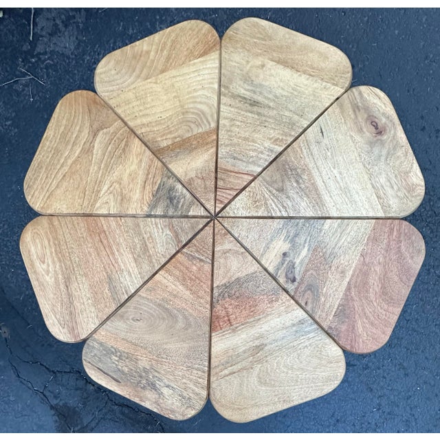 Early 21st Century Richard Schultz Style Organic Modern Natural Wood Pedal Coffee Table For Sale - Image 5 of 8