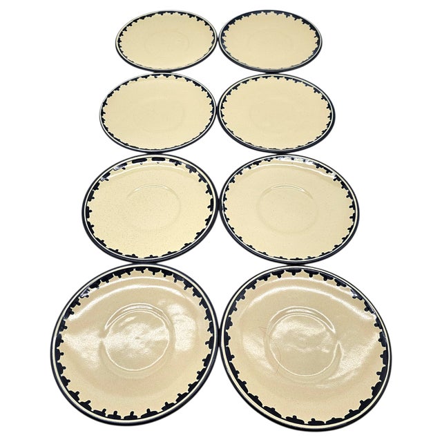 Late 20th Century Vintage Corso Dei Fiori Casolare Cups & Saucers Set of 8 Italian Maiolica Painted For Sale - Image 5 of 18