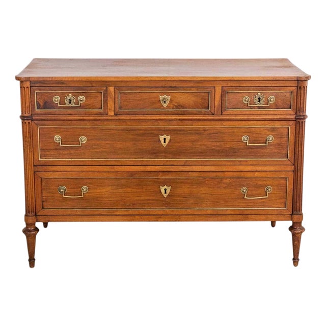 Louis XVI Walnut Chest Of Drawers Circa 1780 For Sale