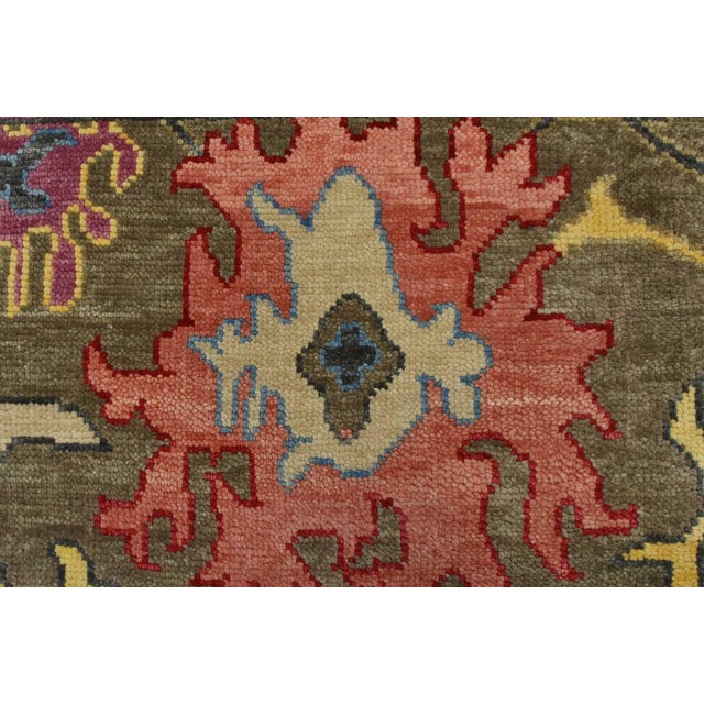 Oushak Rug 10’2” X 10′ Gray Wool Modern Hand-Knotted Oriental Carpet For Sale - Image 9 of 15