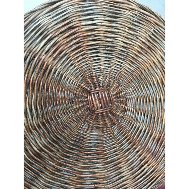 1960s Table and 2 Wicker Stools 1960s, Set of 3 For Sale - Image 5 of 14