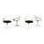 Mid-20th Century Mid Century Modern Burke Tulip Swivel No 116 Armchairs White Shell Black Cushions Set of 4 For Sale