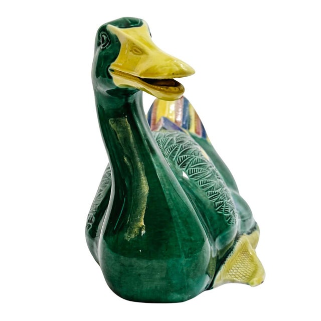 Mid 20th Century Chinese Emerald Green Glazed Ceramic Duck Figurines For Sale In San Diego - Image 6 of 15