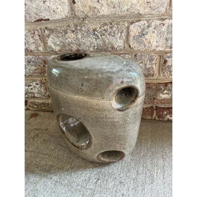 Mid 20th Century Gray Ceramic Vase For Sale - Image 9 of 12