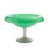 Hand blown glass compote with a jade green bowl on an alabaster opaline pedestal. Corning, New York, circa 1920....