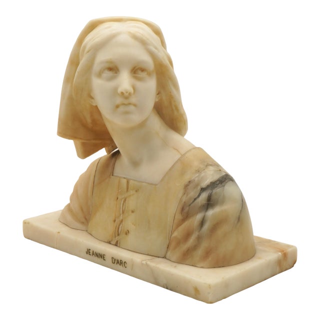 Giuseppe Bessi Jeanne D’Arc Antique Marble Bust Sculpture For Sale