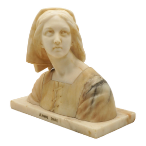 Giuseppe Bessi Jeanne D’Arc Antique Marble Bust Sculpture