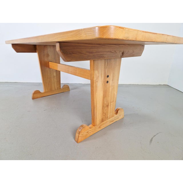 Vintage Danish Dining Room Trestle Table in Elm, 1960 For Sale - Image 6 of 9