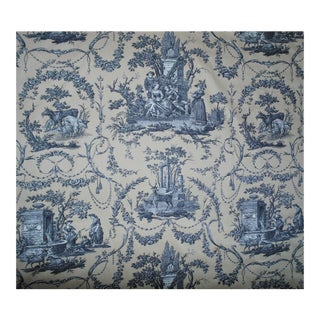 1 of 4 Yards Thibaut "Springfield" Cotton Toile Designer Fabric in Tan For Sale