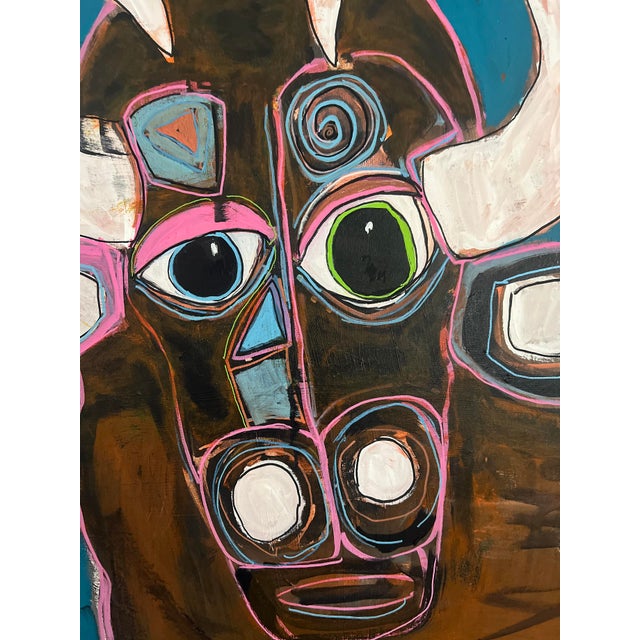 Bernard the Bull - Acrylic on Canvas by Melinda McLeod For Sale - Image 10 of 11