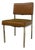 Vintage Industrial Steel Toned Dining Chair - Brown Seat & Brown Vinyl Like Back For Sale