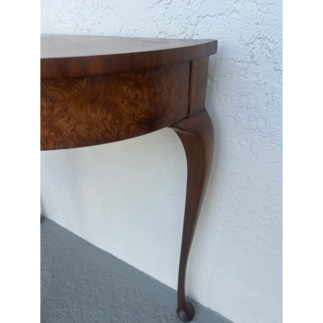 Baker Furniture Company Late 20th Century Baker Furniture Half Round Demi Lune Console Table For Sale - Image 4 of 8