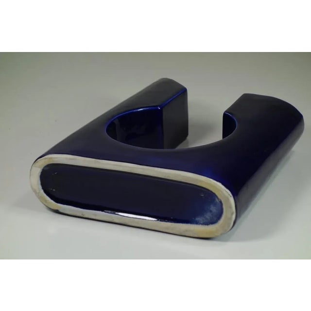 Blue Italian Space Age Ceramic Vases, 1960s, Set of 3 For Sale - Image 8 of 13