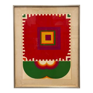 Limited Edition Signed + Numbered Geometric Abstract Serigraph , Vintage For Sale
