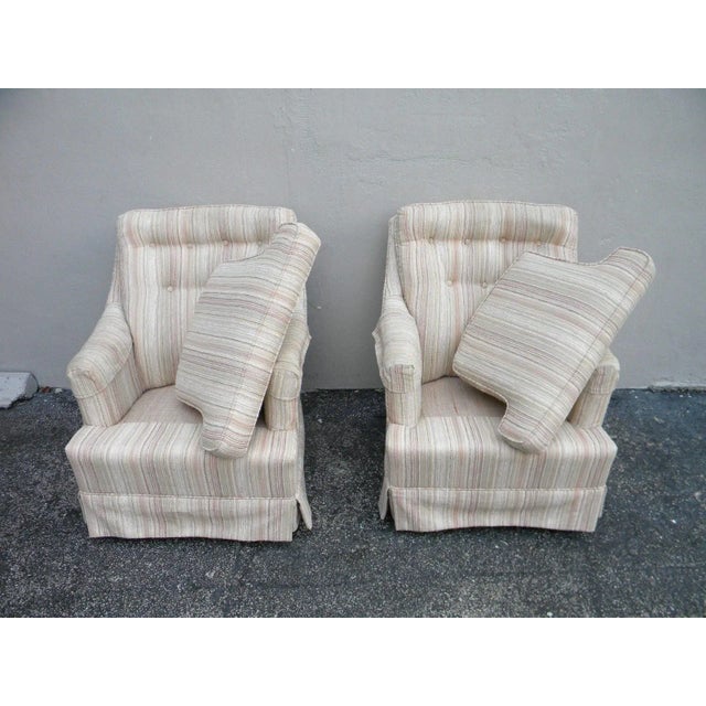 Mid-Century Modern Tufted Side Chairs - Pair For Sale - Image 4 of 11