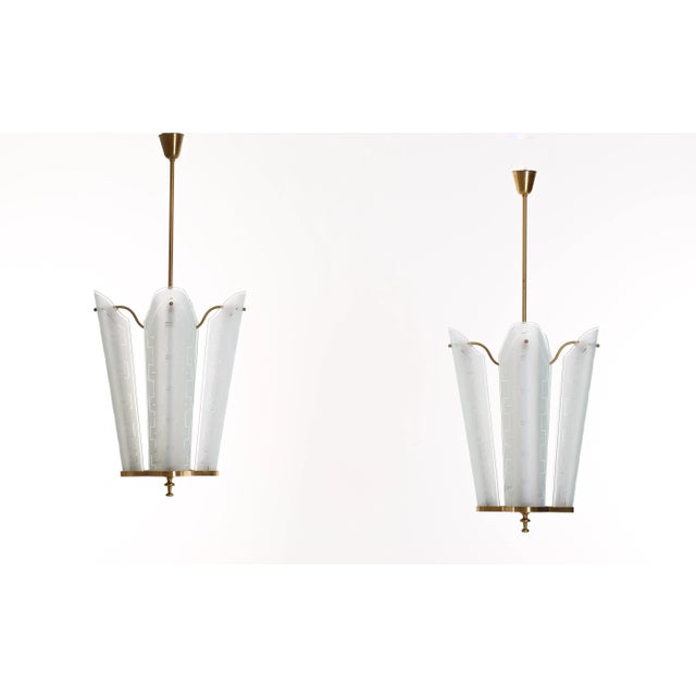 Gold Bo Notini Ceiling Lamp attributed to Glössner, Sweden, 1950s For Sale - Image 8 of 10