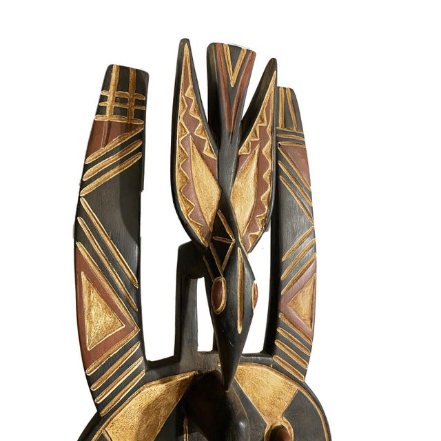 African Large African Bobo / Bwa Round Tribal Dance Mask 30" H For Sale - Image 3 of 5