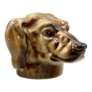 Antique Collectible French Sporting Dog Head Sculpture For Sale