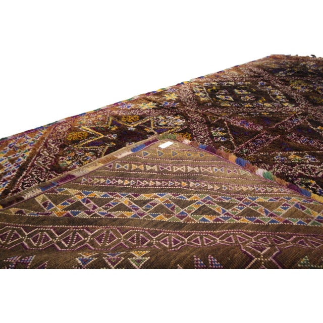Mid 20th Century Vintage Brown Beni M'Guild Moroccan Rug - 06'00 X 12'05 For Sale - Image 5 of 6