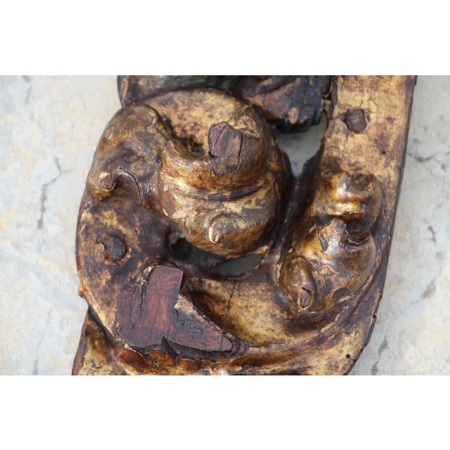 18th Century 18th Century Wooden Baroque Gold Leaf Ornament For Sale - Image 5 of 13