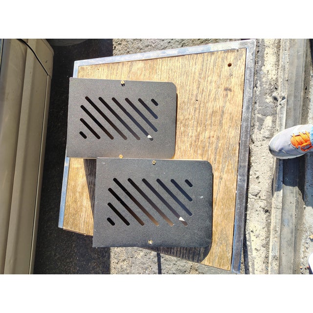 A Pair of Custom Made Wood and Steel Wall Sonces For Sale In San Diego - Image 6 of 9