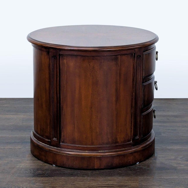2010s Hekman Attributed Oval Drum Table For Sale - Image 5 of 10